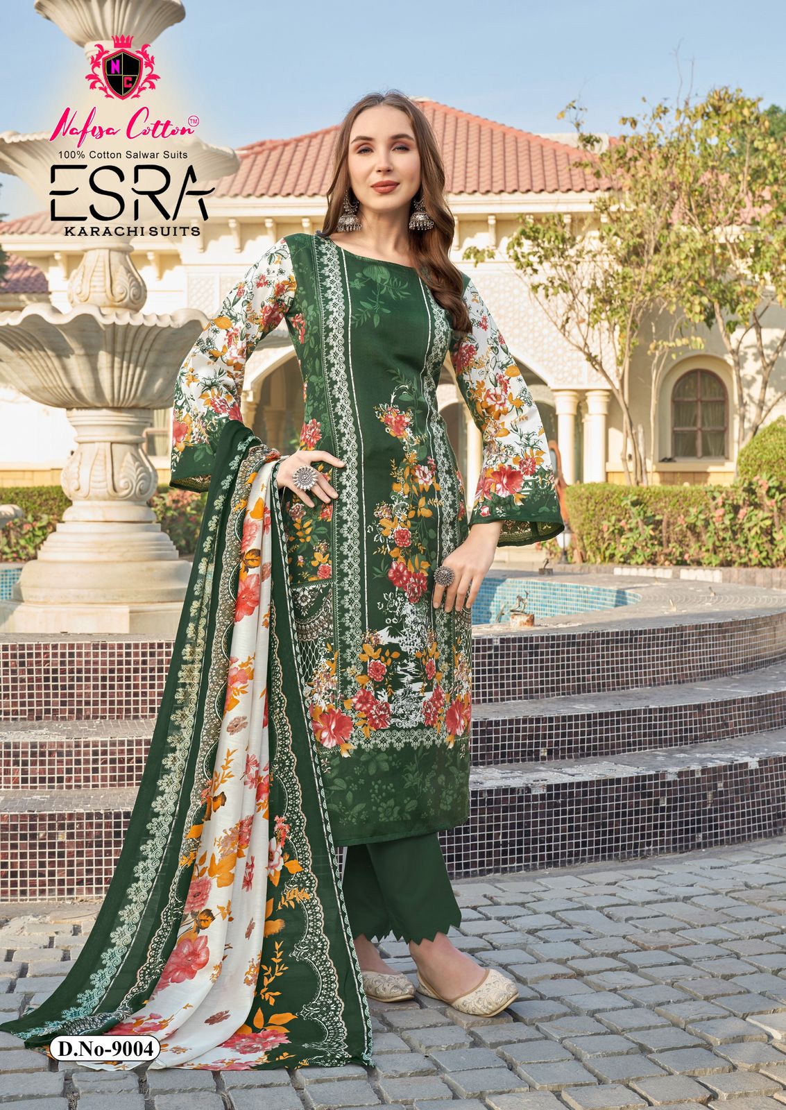 Esra Vol 9 By Nafisa Karachi Soft Cotton Printed Dress Material Online Wholesale